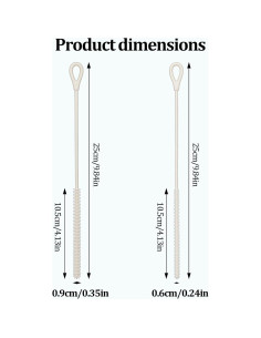 Cepillo Limpiador de Pajitas de Silicona OWATRKDEY 2 Pcs 6mm 9mm 2