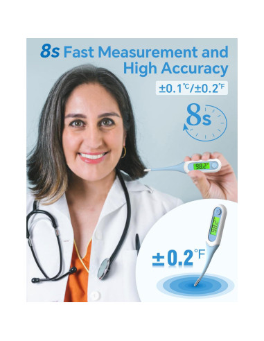 Termómetro Digital Cuxichuxinxi Oral 8s Alerta de Fiebre Azul