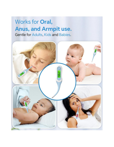 Termómetro Digital Cuxichuxinxi Oral 8s Alerta de Fiebre Azul