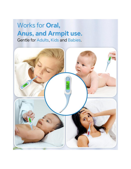 Termómetro Digital Cuxichuxinxi Oral 8s Alerta de Fiebre Azul