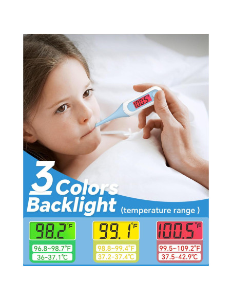 Termómetro Digital Cuxichuxinxi Oral 8s Alerta de Fiebre Azul