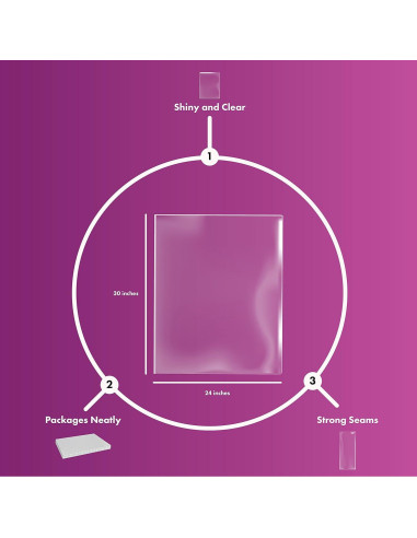 Bolsas de Envoltura Retráctil Clear PVC 60x76 cm - 5 Paquete