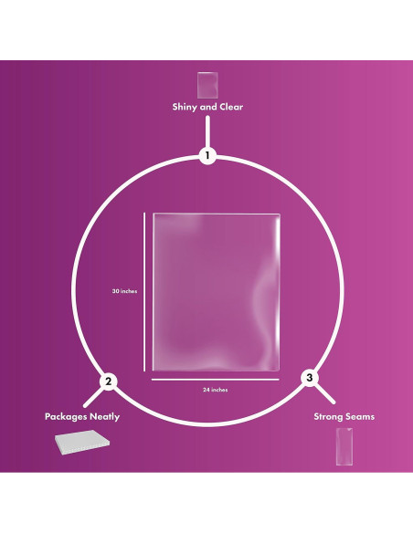 Bolsas de Envoltura Retráctil Clear PVC 60x76 cm - 5 Paquete