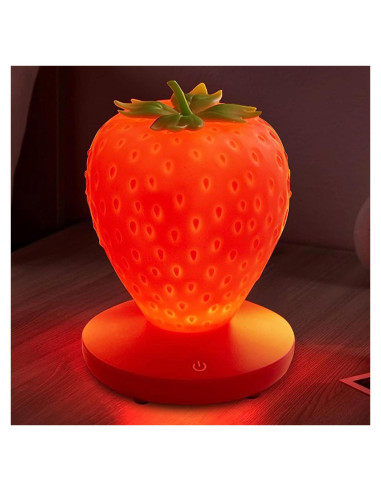 Luz Nocturna de Fresa WLHONG Recargable USB 3 Niveles