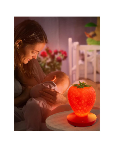 Luz Nocturna de Fresa WLHONG Recargable USB 3 Niveles