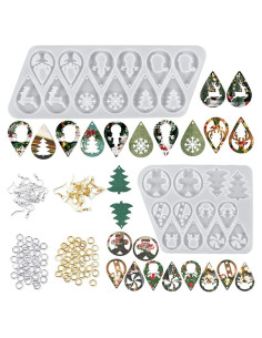 Moldes de Silicona para Pendientes de Navidad DIY - Genérico