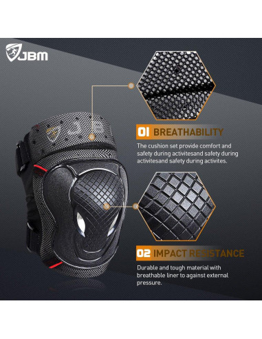 Set de Protección para Niños JBM - Rodilleras, Codilleras y Muñequera