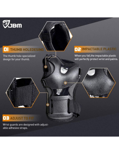Set de Protección para Niños JBM - Rodilleras, Codilleras y Muñequera Set de Protección para Niños JBM - Rodilleras, Codilleras y Muñequera