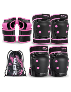 Conjunto Protector 2PM SPORTS Rodilleras y Muñequera Mediano Rosa