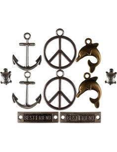 Kit de Pulsera de Amistad Paracord Planet 10 Charms 3.05m 2