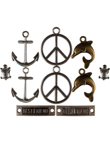 Kit de Pulsera de Amistad Paracord Planet 10 Charms 3.05m