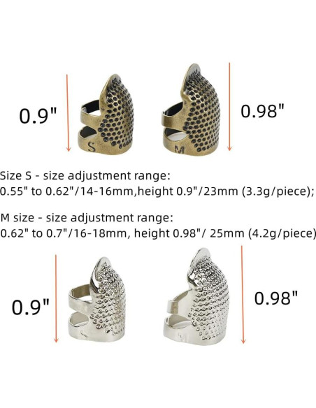 Dedales de Costura Ajustables Tsnamay Bronce 10 Piezas Dedales de Costura Ajustables Tsnamay Bronce 10 Piezas