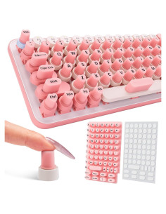 Calcomanías Elevadas para Teclado Udefineit 70PCS Rosa
