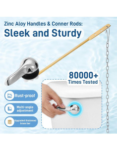 Kit de Reemplazo Mango de Inodoro Ploimyur Cromo 1 Paquete 2