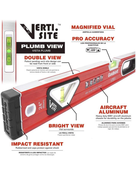 Juego de Niveles Torpedo Goldblatt 3 Piezas Aluminio 22.86-121.92 cm