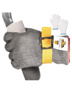 Guante de acero inoxidable DINOPRO 2.0 resistente a cortes ANSI A9