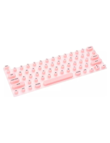 Cubierta de Teclado de Silicona KANCOKIT para Uñas Largas Rosa