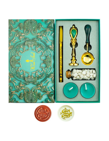 Juego de Sello de Cera Ioggtser con Alfabeto y Accesorios