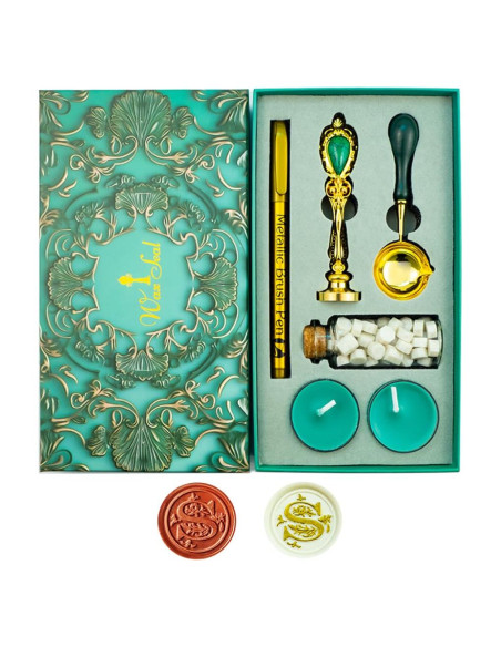 Juego de Sello de Cera Ioggtser con Alfabeto y Accesorios