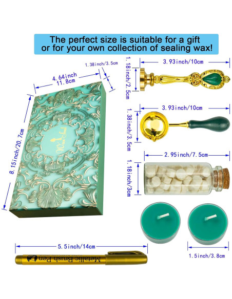 Juego de Sello de Cera Ioggtser con Alfabeto y Accesorios