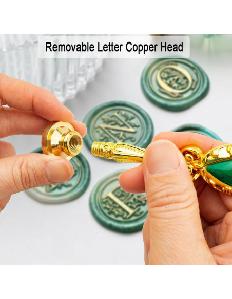 Juego de Sello de Cera Ioggtser con Alfabeto y Accesorios