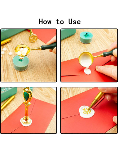 Juego de Sello de Cera Ioggtser con Alfabeto y Accesorios