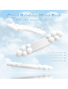 Reposamuñecas Ergonómico Nube ATTACK SHARK Blanco 38.6x11.2 cm 2
