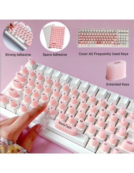Calcomanías de Teclado Silicona NadyType Corazón 70 Pcs