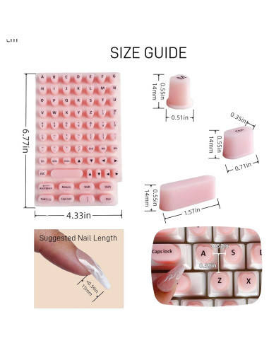 Calcomanías de Teclado Silicona NadyType Corazón 70 Pcs