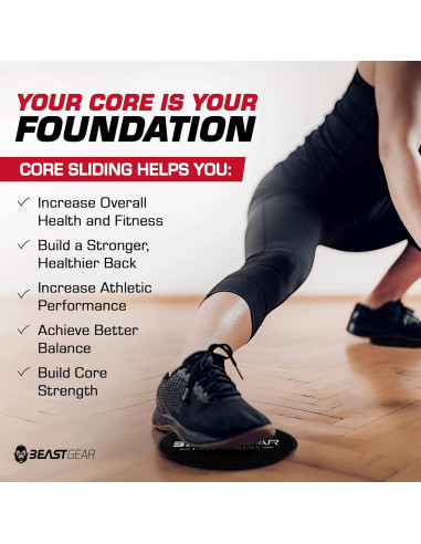 Deslizadores de Núcleo Beast Gear - Discos Abdominales Doble Cara