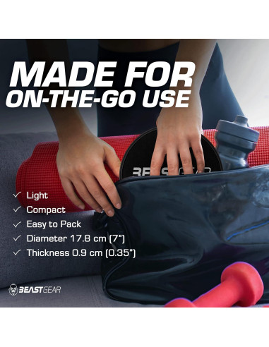 Deslizadores de Núcleo Beast Gear - Discos Abdominales Doble Cara