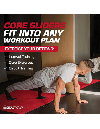 Deslizadores de Núcleo Beast Gear - Discos Abdominales Doble Cara
