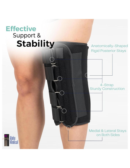 Inmovilizador de rodilla ortopédico Alpha Medical 50.8 cm ajustable
