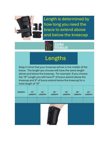 Inmovilizador de rodilla ortopédico Alpha Medical 50.8 cm ajustable