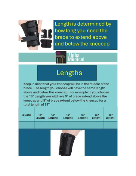 Inmovilizador de rodilla ortopédico Alpha Medical 50.8 cm ajustable