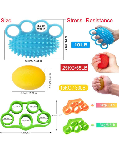 Kit de Ejercicio para Manos Qihengzhijia - 5 Piezas, 3-25kg