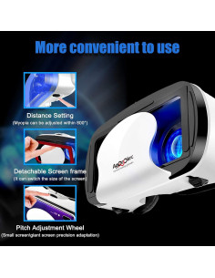 Auriculares VR PUSABIYOU 3D Ajustables para Smartphone 5-7" 2