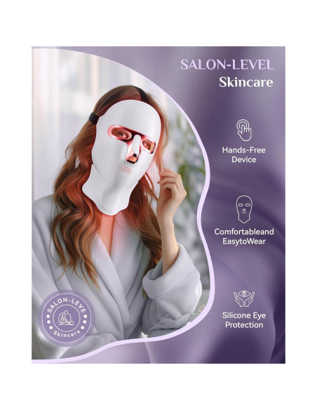 Máscara de Terapia de Luz Roja FOLOKE para Cara y Cuello