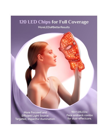 Máscara de Terapia de Luz Roja FOLOKE para Cara y Cuello