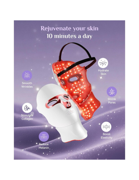 Máscara de Terapia de Luz Roja FOLOKE para Cara y Cuello