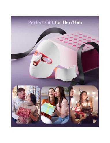 Máscara de Terapia de Luz Roja FOLOKE para Cara y Cuello