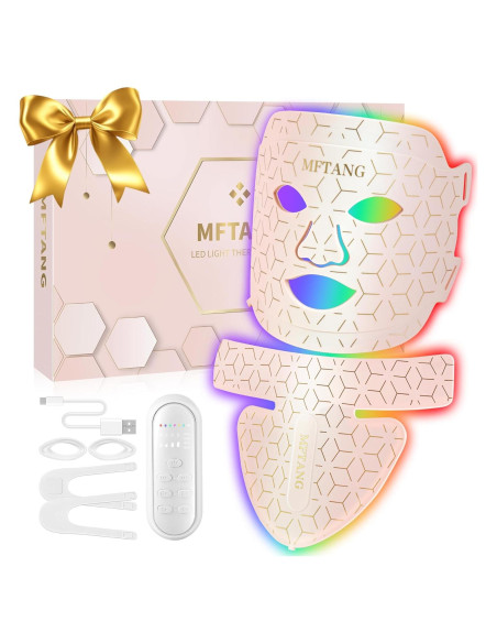 Máscara Facial de Terapia de Luz Roja MFTANG - 7 Colores, Silicona