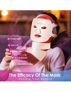 Máscara Facial de Terapia de Luz Roja MFTANG - 7 Colores, Silicona 2