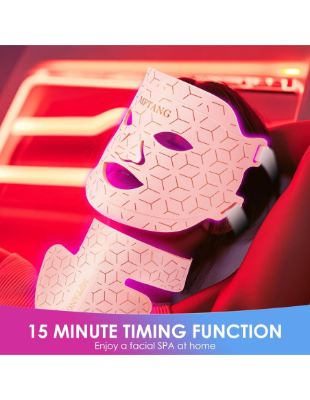 Máscara Facial de Terapia de Luz Roja MFTANG - 7 Colores, Silicona