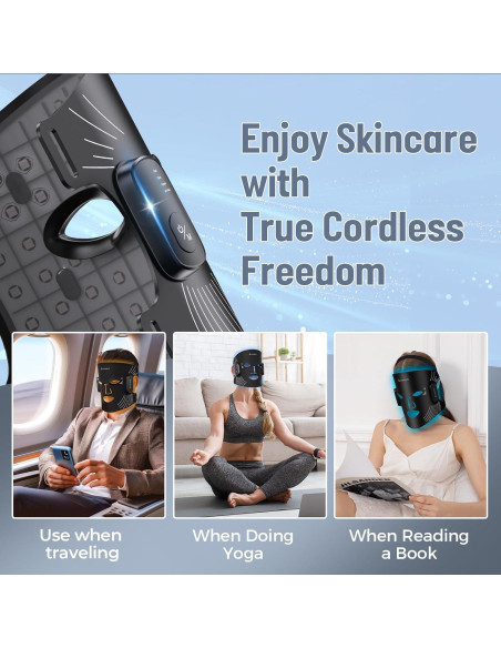 Máscara de Terapia de Luz Roja Inalámbrica Lovsheme 320 LEDs 4 Modos