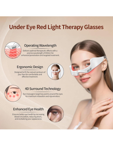Gafas de terapia de luz roja LED Nutra Light 650nm para arrugas
