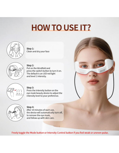 Gafas de terapia de luz roja LED Nutra Light 650nm para arrugas