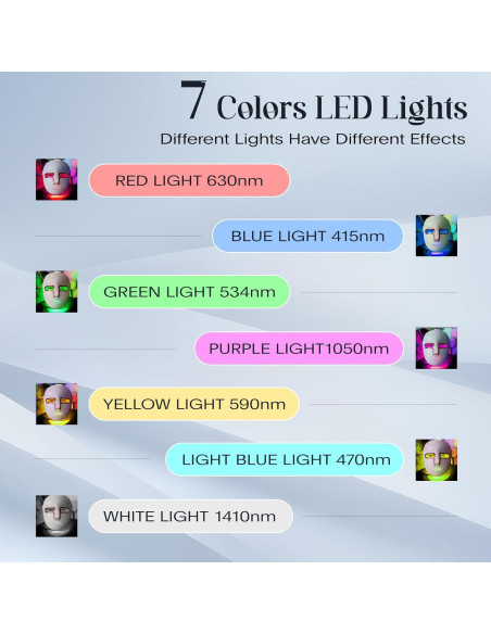 Máscara de Terapia de Luz Roja SDKWDH LED 7 Colores Facial