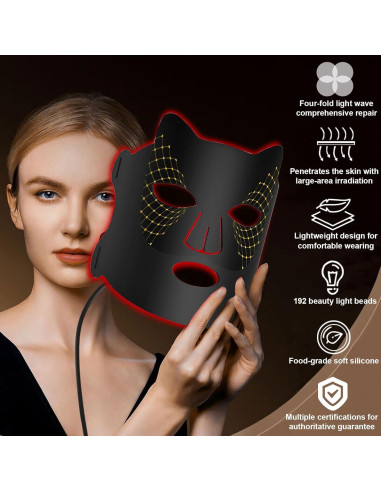 Máscara de Terapia de Luz Roja Fastfafa 850nm Portátil