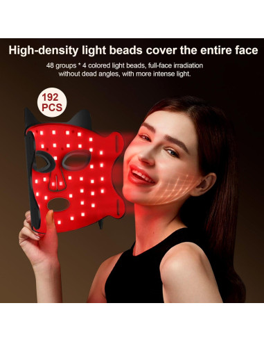 Máscara de Terapia de Luz Roja Fastfafa 850nm Portátil